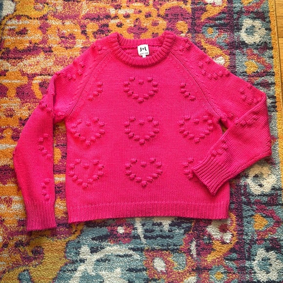 John & Jenn Pink Heart Sweater - Picture 1 of 7